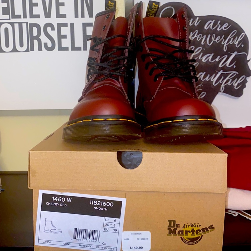 Women’s Cherry Red Dr Marten boots